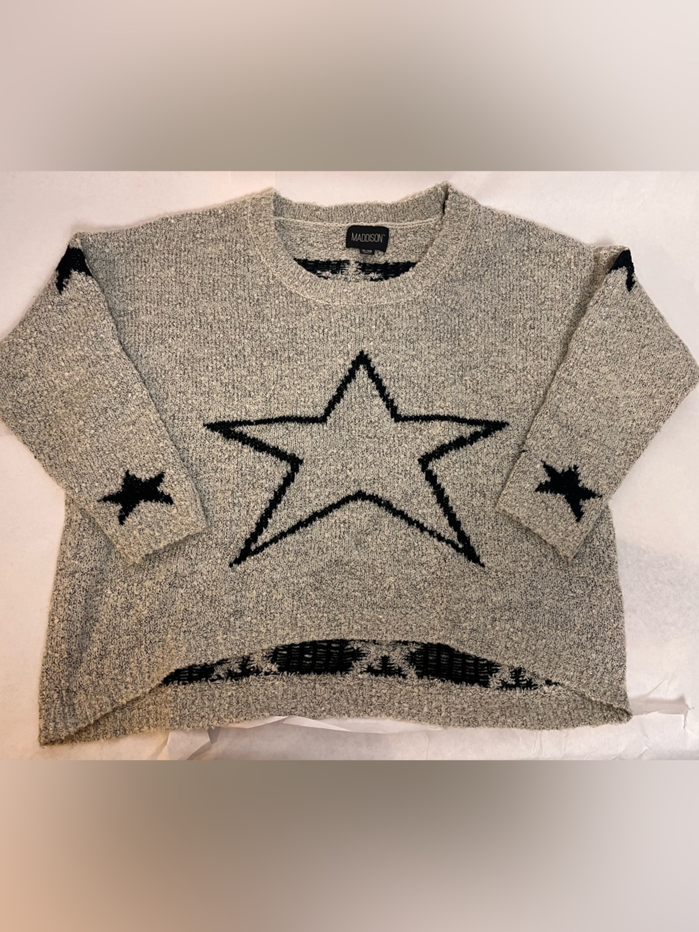 Women’s Star Gray Sweater Edgy Chic